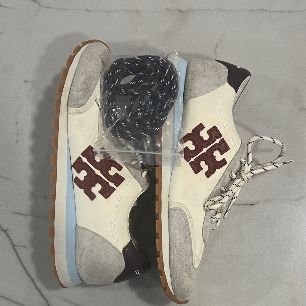 Tory Burch Cream and Gray Women's Sneakers - Picture 4 of 6